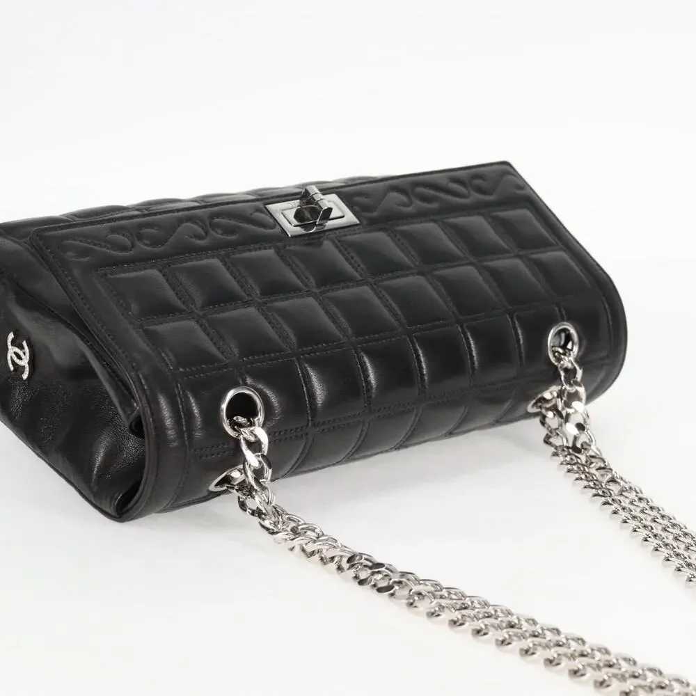 Chanel Single Flap Double Chain 2001 Shoulder Bag Black